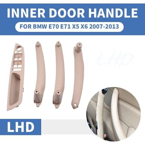 LHD Left Hand Beige Car Front Rear Left / Right Interior Inner Door Pull Handle Trim Cover Panel For BMW E70 E71 X5 X6 07-2013