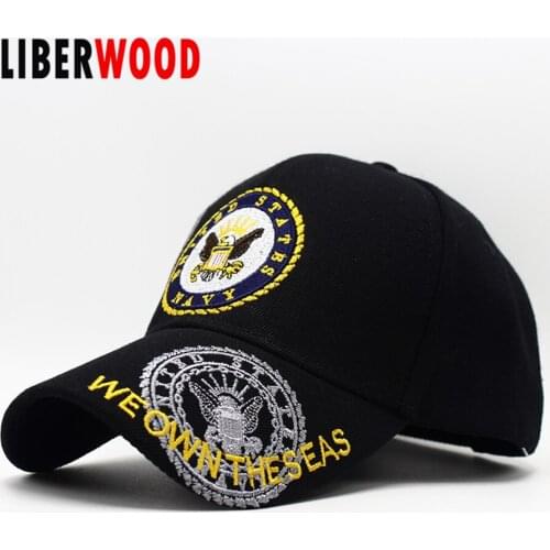 LIBERWOOD UNITED STATES US NAVY WE OWN THE SEAS Armed Forces BASEBALL CAP MEN Embroidered Cap hat Adjustable