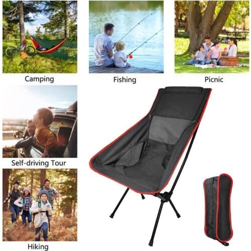 Outdoor Camping Multi-layer Folding Chair Portable Heavy Duty Leisure Chair Garden Moon Chair For Self-driving Travel Fishing