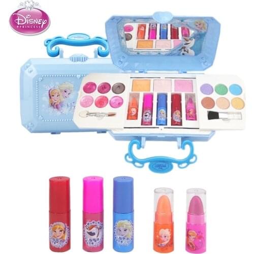 Disney girls frozen elsa anna make up set toys Beauty Fashion Toys kids snow White princess Play House toy Gift