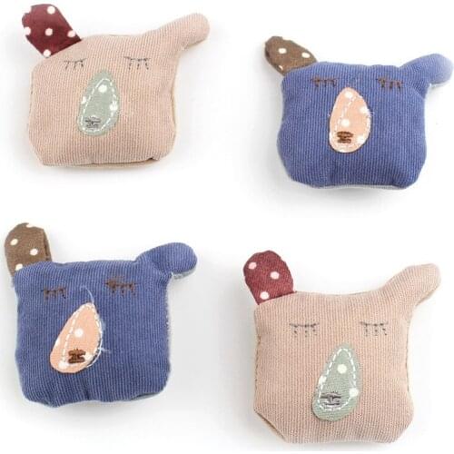 New Arrival 40pcs Handmade Woven Fabric Animal Bear Doll Patch Stickers Girls Hair Bow Center Clip DIY Buttons Craft Dolls