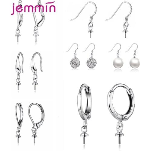 Wholesale Earrings Pendant Link Eyepins Hooks Eyelets For Jewelry Making DIY Charm 925 Sterling Silver Earring Connectors