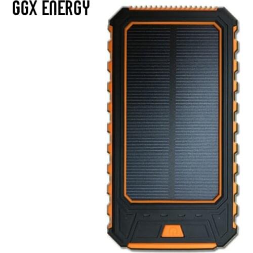 GGX ENERGY 10000mah Outdoor Camp Portable Solar Mobile Phone Charger 2 x USB 2.1A Out with 12 LED Light