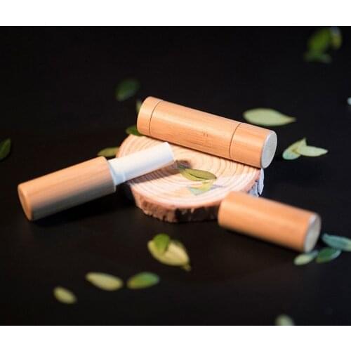 100pcs 4g 5g Bamboo Empty Lipstick Tubes,Refillable DIY Lip Balm Tube Containers with PP Plastic Inner