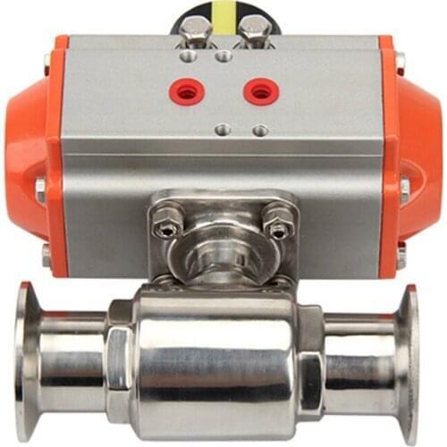 Φ25 Sanitary-grade Pneumatic Fast Ball Valve 304 Stainless Steel Clamp Straight Valve