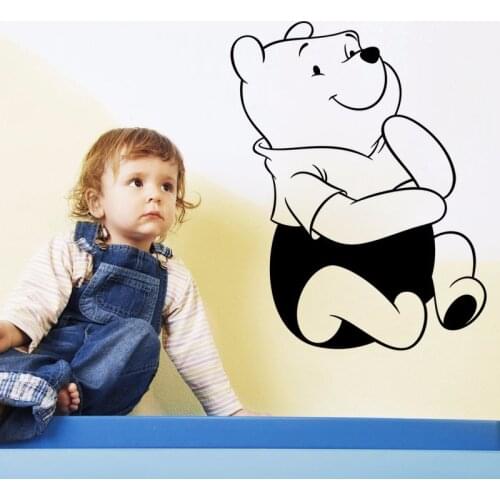 Removable Waterproof Cartoon Winnie the Pooh Babyroom Wall Sticker Beautiful Home Decoration TV Wall Background Wallpaper35*57CM