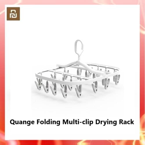 Xiaomi Quange Folding Multi-clip Drying Rack Portable Drying Rack for Socks Lingerie Plastic Clothes Pins