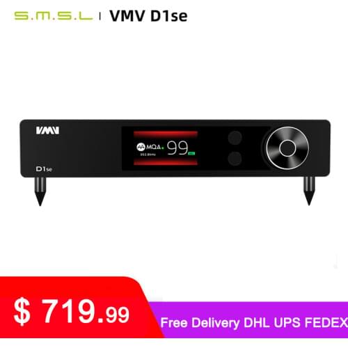 SMSL VMV D1se High-end MQA Audio DAC 768kHz 32bit XMOS Bluetooth5.0 USB Optical Coaxial RCA DSD512 ES9038PRO With Remote Control