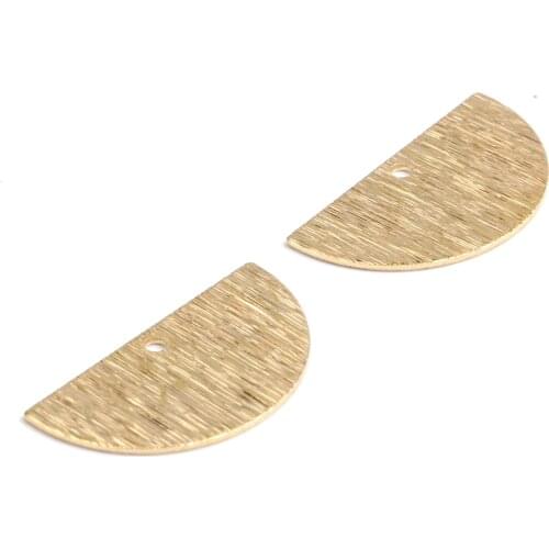 Raw Brass Half Moon Textured Charms,Semi Circle Connector with 1 Holes,Pendants Findings,Fit For DIY Necklace,21x11.5mm-RB1173