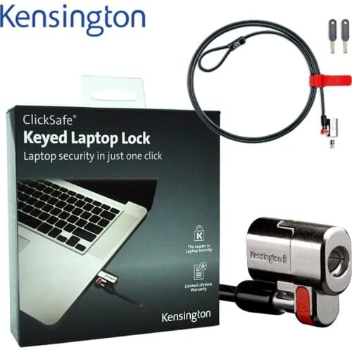 Kensington Original Anti-Theft ClickSafe Keyed Laptop Ultrabook Lock with 1.5m Security Cable Chain with Retail Package K64664