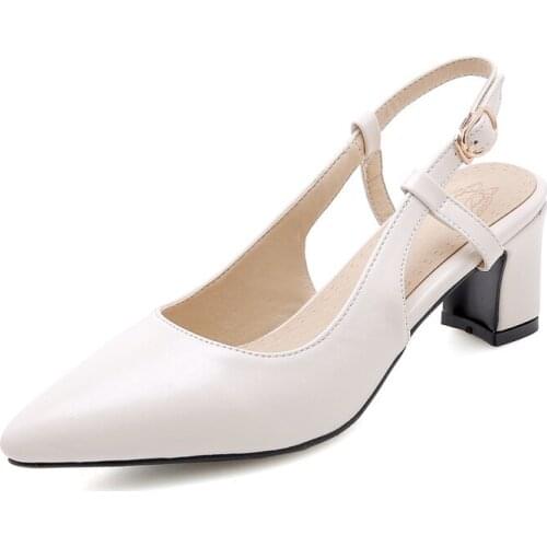 Big Size 9 10 11 12 13 14 15 16 17 ladies high heels women shoes woman pumps Tip-toed rear tripper with heavy heel single shoe