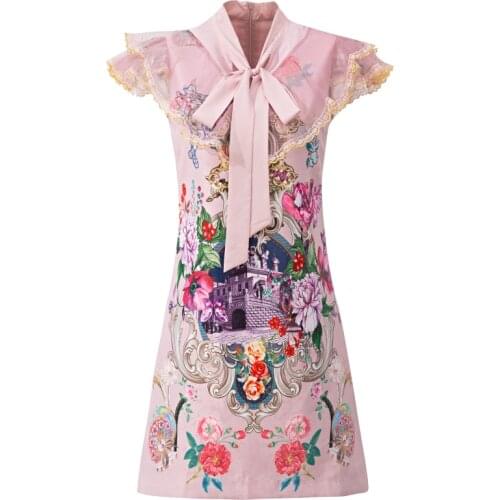 DIDABOLE Mini Dress Designer High Quality Summer New WomenS Mesh Butterfly Sleeve Patchwork Print Fashion Elegant Party Dresses