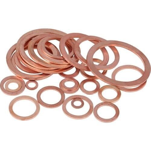 1-20Pcs purple Copper Washer For Boat Crush Washer Flat Seal Ring Fitting Thickness 1/1.5/2mm M5 M6 M8 M10 M12 M14-M48