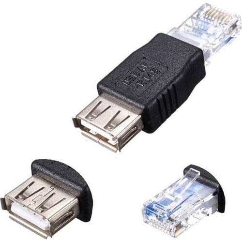 1PC USB Type A Female To RJ45 Male Ethernet Adapter Router Connector Plug Socket USB-to-Ethernet Adapter In Stock