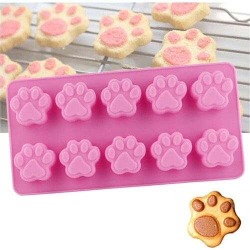 10 Paw Silicone Chocolate Molds Cookie Jelly Cat Dog Paw Chocolate Ice Mold Cake DIY Baking Mould