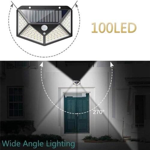 100\114 LED Solar Light PIR Motion Sensor Wall Light Sunlight Outdoor Solar Lighting Waterproof Security Lamp for Garden 5Z
