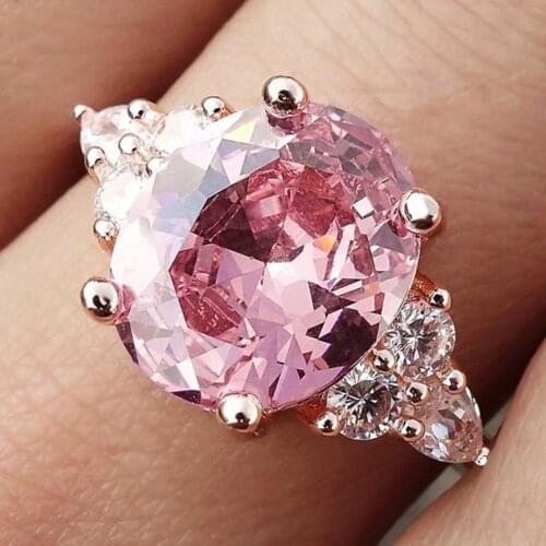 2019 Fashion Women Round Rhinestone Finger Ring Lady Wedding Jewelry Valentines Day Best Christmas Birthday Gift Free Shipping