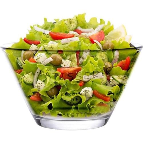 800ml Transparent Vegetable Salad Glass Bowl Decal Glass Salad Fruit Bowl Dessert Bowl Kitchen Tool Tableware