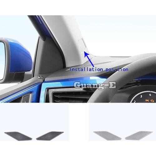Car Front A Column Frame Triangle Audio Speak Sound Ring Circle Trim Sticks For Volkswagen VW Polo Hatchback 2019 2020 2021 2022