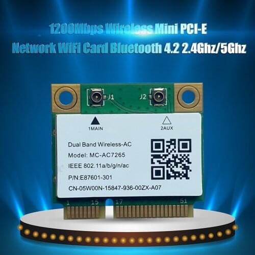 2021 1200Mbps WiFi Wireless Mini PCI-E Network Card Bluetooth 2.4Ghz/5Ghz AdapterWi-Fi Bluetooth Network Card