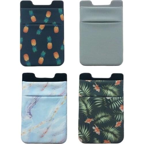 Phone Back Card Holder for iPhone 12 11 XS XR Pro Max 8 7 6 6S Plus Mobile Back Adhesive Sticker Bus Credit Card Bag Case Pouch