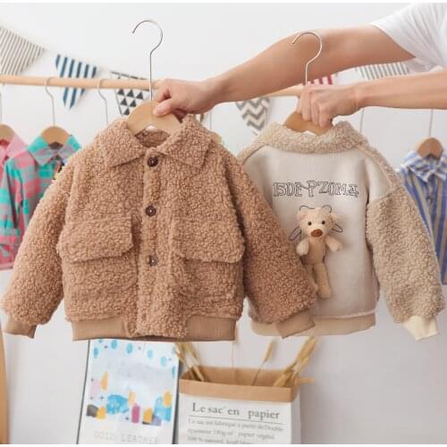 Children`s Outerwear Thick Lamb Velvet Coat Baby Autumn Winter Fsahion Clothing Girls Cartoon Casual Infant Kids Jacket for Boys