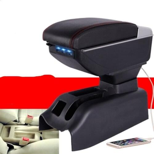 For Volkswagen Bora Golf 4 armrest box central Store content Storage box cup holder ashtray console arm PU Leather car styling