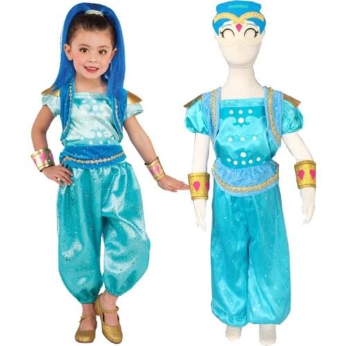 Girls Shimmer Costume Toddler Shine Green Deluxe Halloween Jumpsuit Costume
