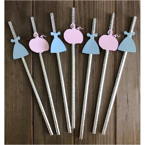Set of 25 pumpkin princess Birthday Decoration Straws birthday straws Birthday Cake Topper princess Cake Topper Cake Topper