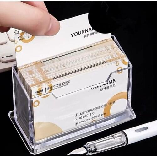 Desk Acrylic Business Card Holder Display Stand Desktop Name Card Holders Case For Exhibition, Home , Office Supplies