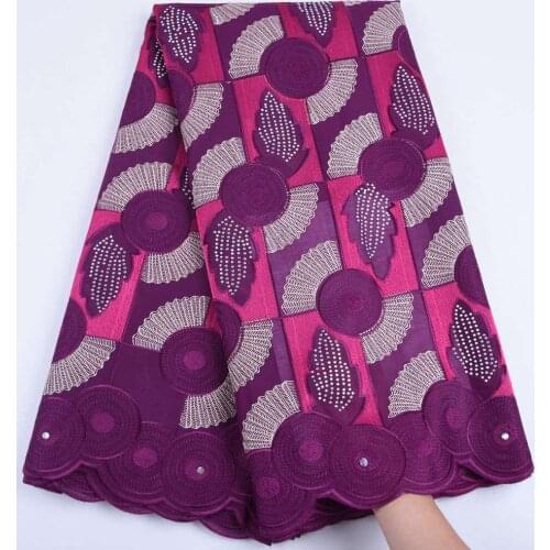 Latest Design Nigerian Lace Fabric With Stones African Cotton Swiss Voile Lace In Switzerland High Quality Lace Dry Fabric S1683