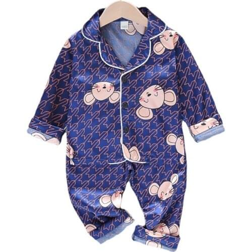 New Spring Autumn Baby Girls Clothes Children Sleepwear Boys Cartoon Shirt Pants 2Pcs/Sets Toddler Fashion Clothing Kids Pajamas