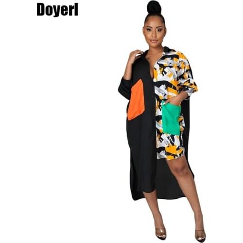 Autumn Long Sleeve Shirt Dress Women Office Wear Turn Down Collar Oversized Button Up Shirt Dress Midi Loose Casual Shirt Dress