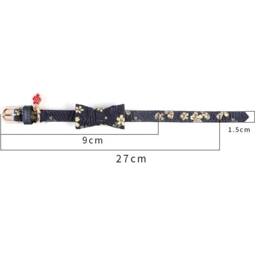 Cat Collar Bowknot Decoration Necklace Adjustable Kitty Neck Strap Pet Supplies Cat Collars