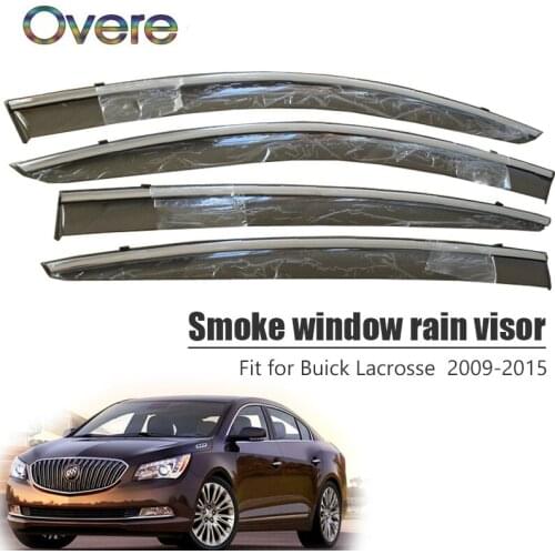 Overe 4Pcs/1Set Smoke Window Rain Visor For Buick LaCrosse 2009 2010 2011 2012 2013 2014 2015 ABS Awnings Shelters Accessories