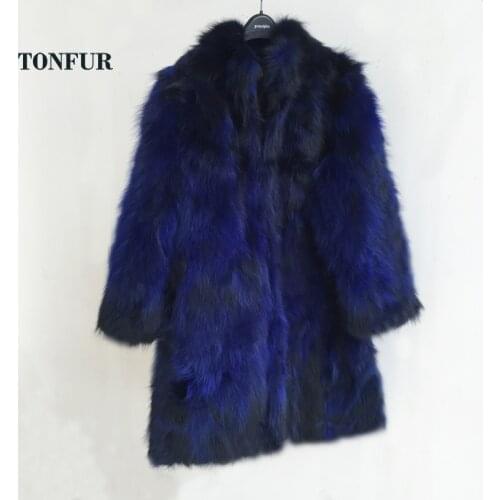 Real Genuine Winter Thick Warm Luxury X Long Coat For Women Natural Raccoon Fur Overcoat Factory Sale Dropshipping Jacket sr388