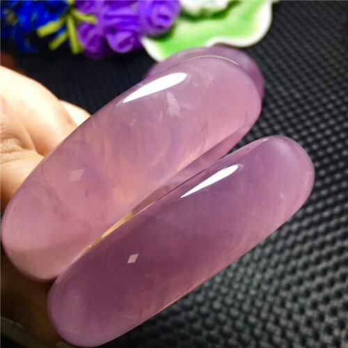 Drop shipping Natural Madagascar Rose Quartz Crystal Bangle Inner Diameter 60-55mm AAA