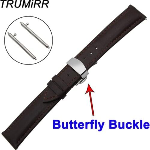 18mm 20mm 22mm Quick Release Watch Band for BEM 302 307 501 506 517 EF MTP Genuine Leather Strap Butterfly Buckle Wrist Bracelet