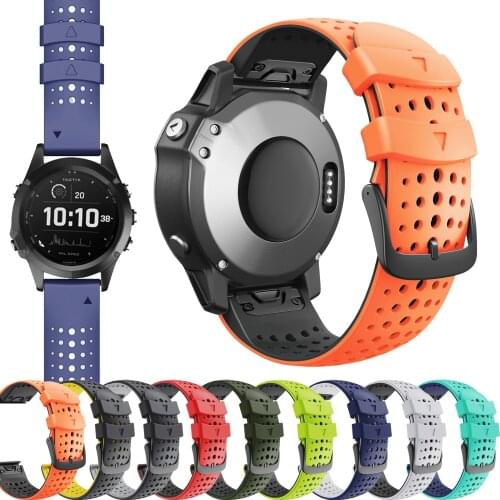 26/22mm Watchband For Garmin Fenix 6 6S 6X Pro 5 5X 5S Plus 3HR 935 Silicone Band Forerunner 935 945 Watch Easyfit Wrist Strap