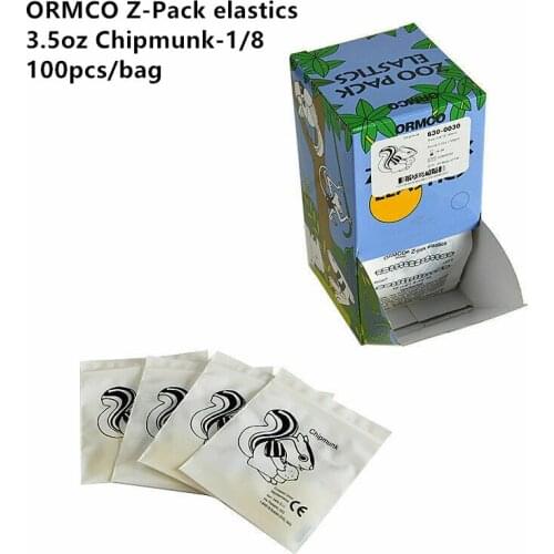 100Pis/Bag Elastics Bands Dental Orthodontic Z-pak Elastic Bands 3.5OZ 1/8" ORMCO Zoo Pack