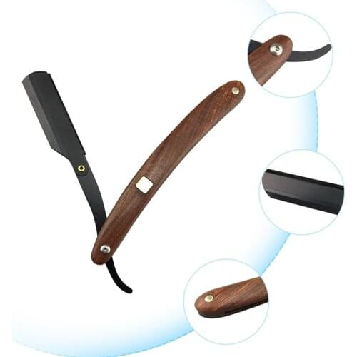 Manual Blades Red Wood Handle Razor Professional Men Razor Haircut Barber Shift Blade Razor Blade Male Gift