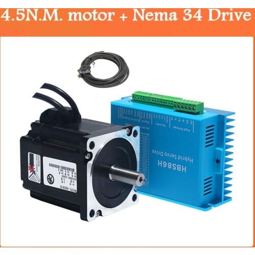 86HSE4.5N+HBS86H Closed-loop step motor 86 Stepper Motor Drive Nema 34 Servo Motor 4.5NM Nema34 86 Hybrid closed loop 2-phase