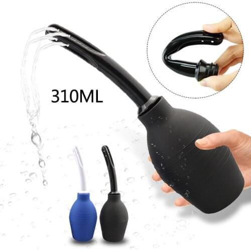 Unisex Large Capacity Soft Silicone Anal Enema Douche Syringe Rectal Anus Vaginal Cleaner Head Nozzle Tip Butt Plug Sex products