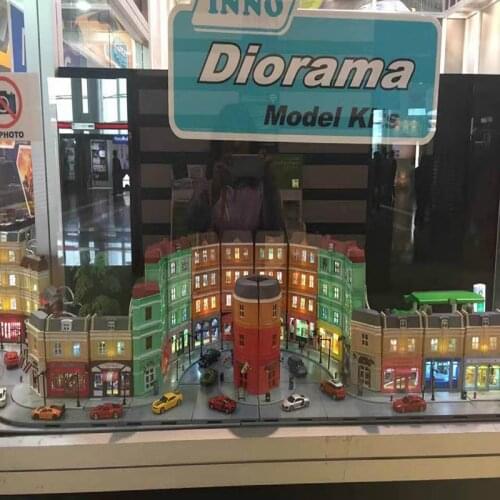 High Simulation 1:64 RMZ City Diorama Education Model Building Kits Toy DIY European House Diecast Metal Cars For Children Gifts