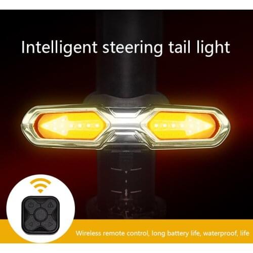 Bicycle Tail Light Smart Wireless Remote Control Riding Turn Signal Mountain Bike Outdoor Night Riding Tail Brake Warning Light