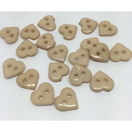 1000pcs 10x11mm Natural Beige Heart Buttons Sewing Accessories Button diy Crafts Scrapbook Embellishments Cardmaking