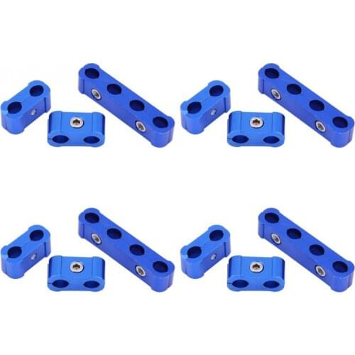 12Pcs Durable Braided Engine Spark Plug Wire Hose Separator Clamp Fitting Kit for 8mm 9mm 10mm Aluminum Alloy Blue Hot Sale
