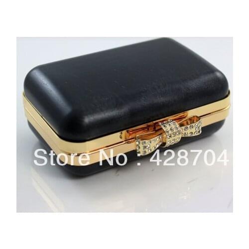 5.5 x 3.5 inches - Rhinestone Bow Golden Purse Frame with Covers - 3 piece