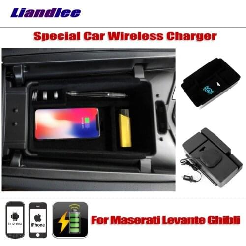 Accessories For Maserati Levante Ghibli Special Car Wireless Charger Armrest Storage For IPhone Android Phone Battery Charger
