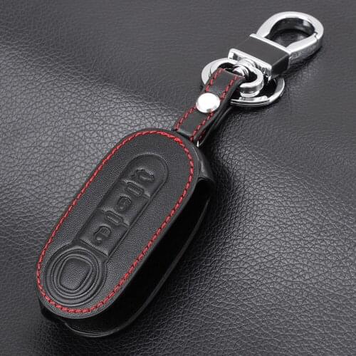 RIMIDI 3 buttons Genuine Leather Car Key Case Cover For FIAT 500 Panda Punto Bravo Auto Key Car Styling